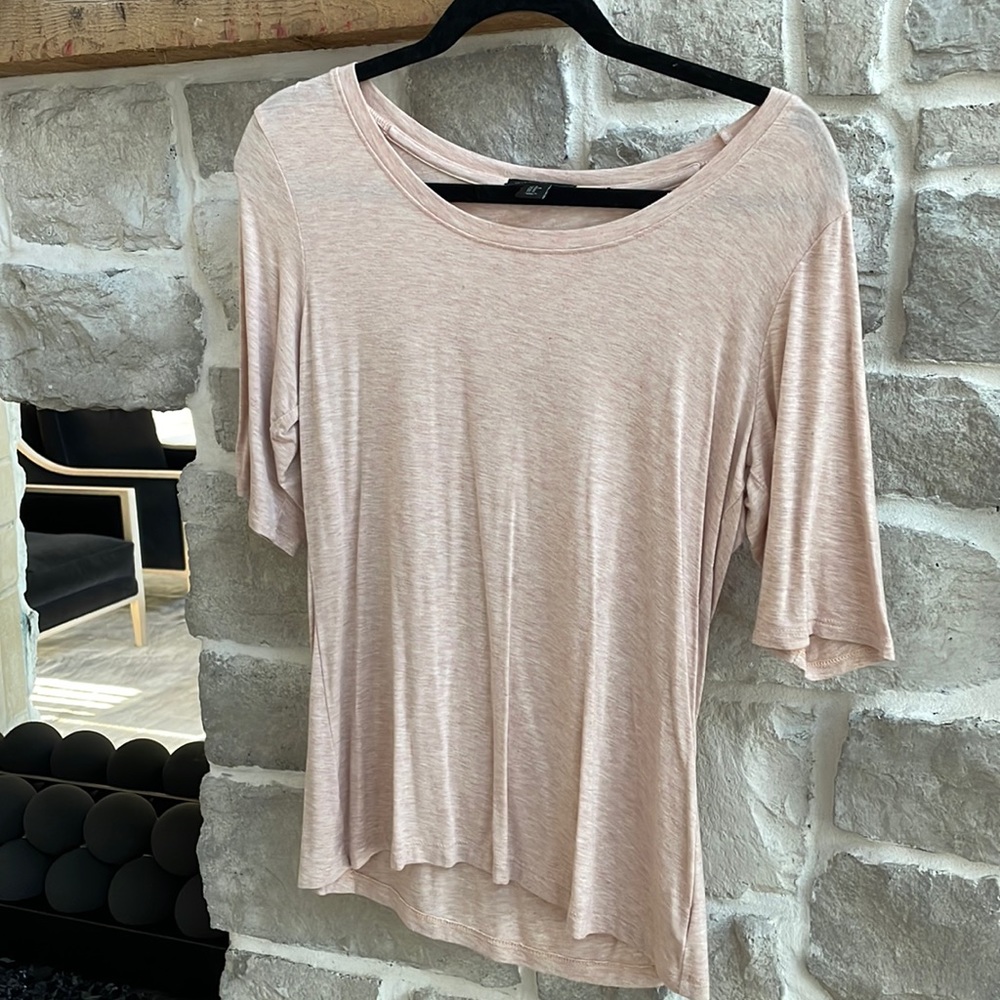 Cute light pink three quarter sleeve top